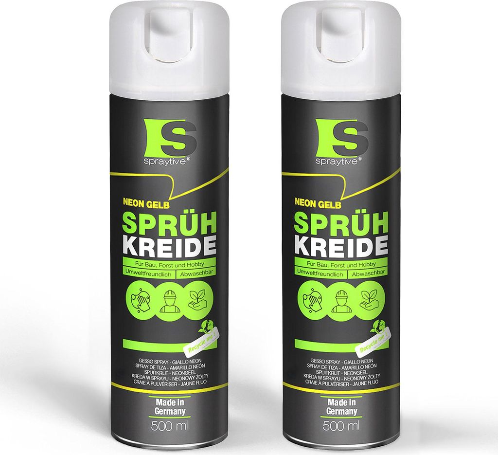 Spraytive 1 x 500ml Sprühkreide neon-gelb - Abwaschbare Produktbild 