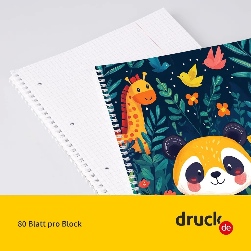 Blocco College Puntinato A4 Animali Notturni 5 Pezzi 80 Fogli 80g - 5