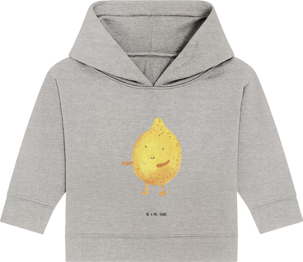 Mr. & Mrs. Panda Organic Baby Hoodie Beste Freunde Zitrone 12. - 18. Monat - Heather Grey - Geschenk, Kapuzenshirt, Lustige Sprüche, Kapuzensweats...