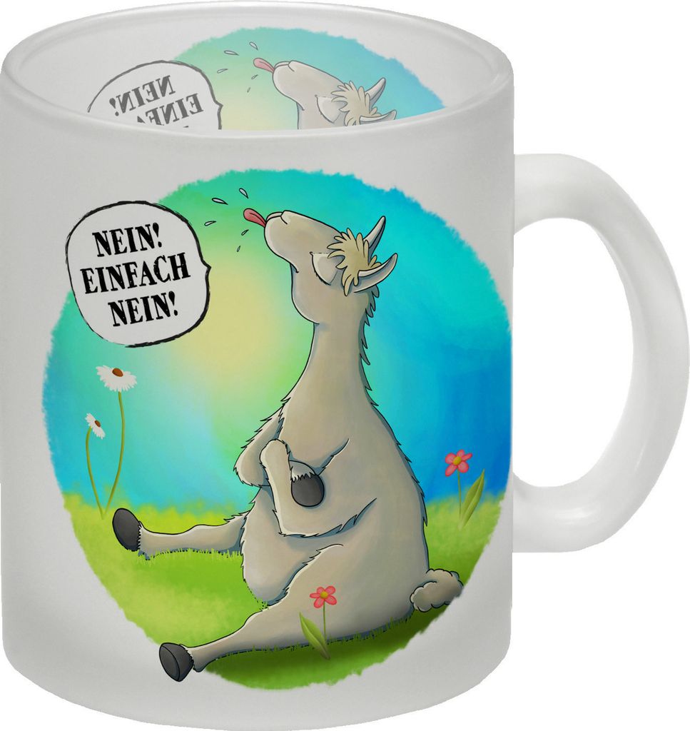 Nein! Einfach Nein! Glas Tasse mit Lama Motiv