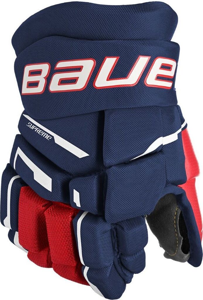 BAUER Supreme M3 Handschuhe Senior, Größe:14 Zoll, Farbe:navy/rot/weiss