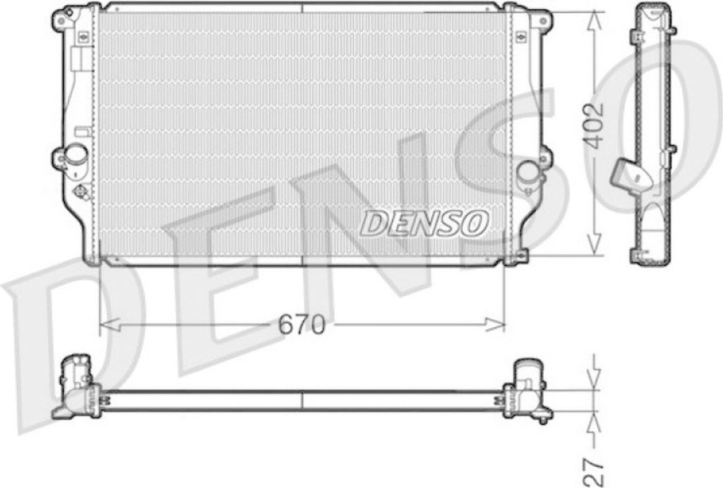 DENSO DRM50025 Kühler Wasserkühler Motorkühler für TOYOTA Produktbild 