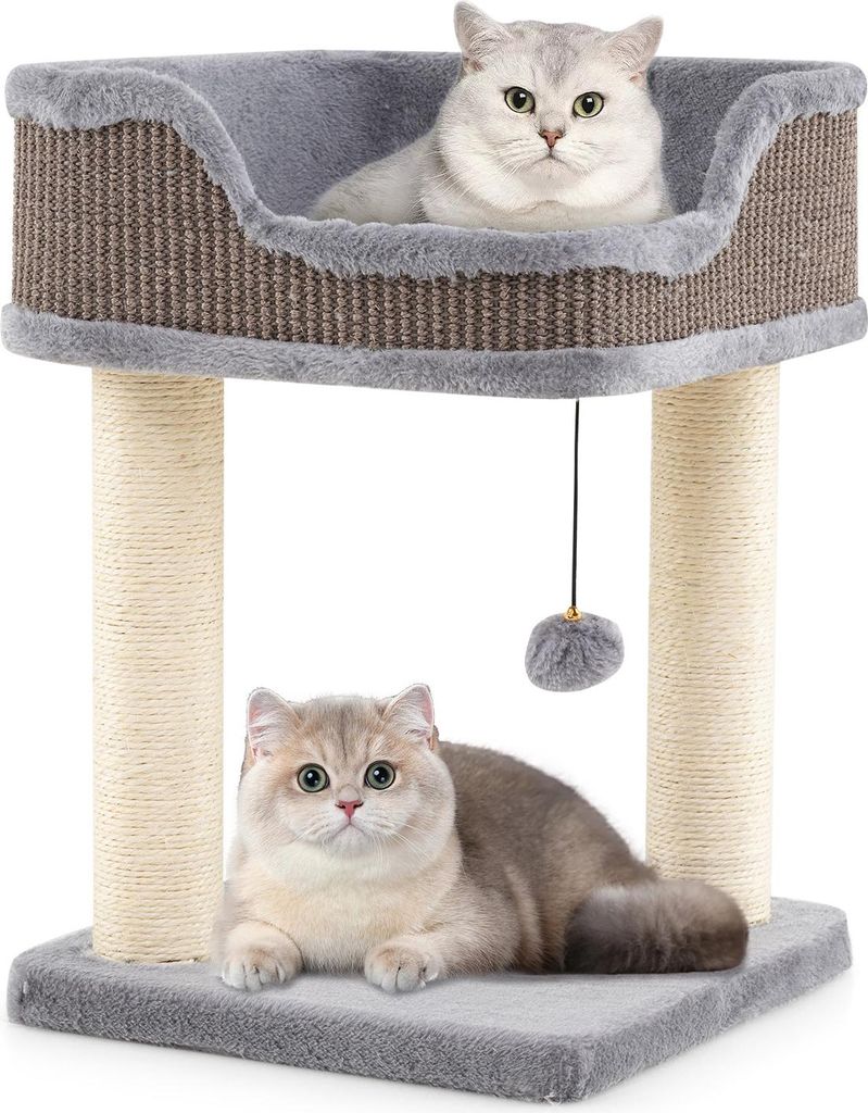 Petit arbre à chat COSTWAY, arbre à chat avec grand siège Image du produit 