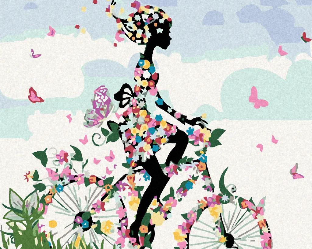 Zuty Pittura con Diamanti Bicicletta 40x50 cm - Kit Completo con Telaio