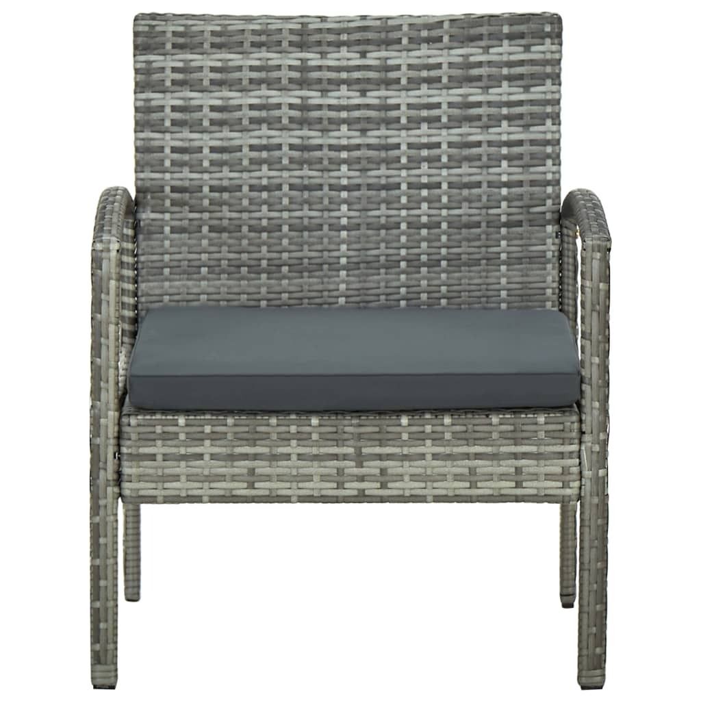 vidaXL Chaise de jardin avec coussin Poly Rattan Gris Image du produit 
