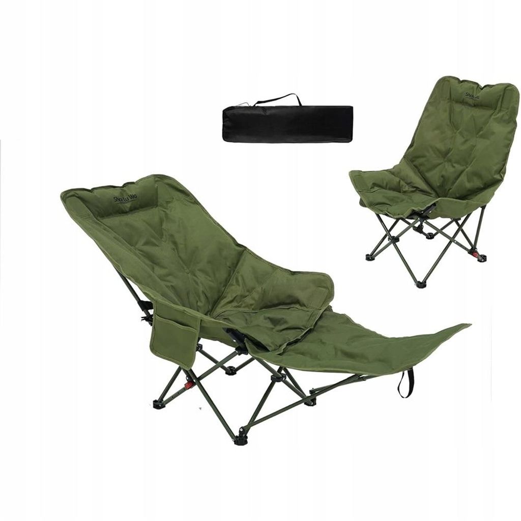 Campingstuhl Liegestuhl faltbar 4 Positionen Relaxstuhl Oxford Stahlrahmen 150 kg Strandstuhl Gartenstuhl Outdoor Camping Grün leicht 46x46x90 cm