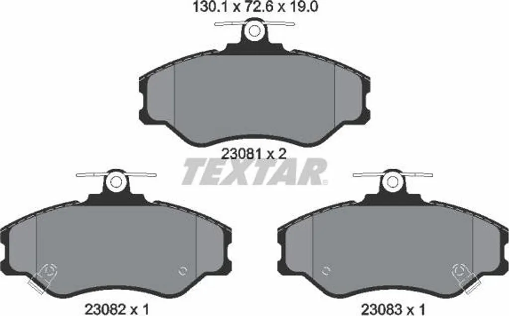 Plaquettes de frein TEXTAR 2308101 haute endurance pour Porter H100
