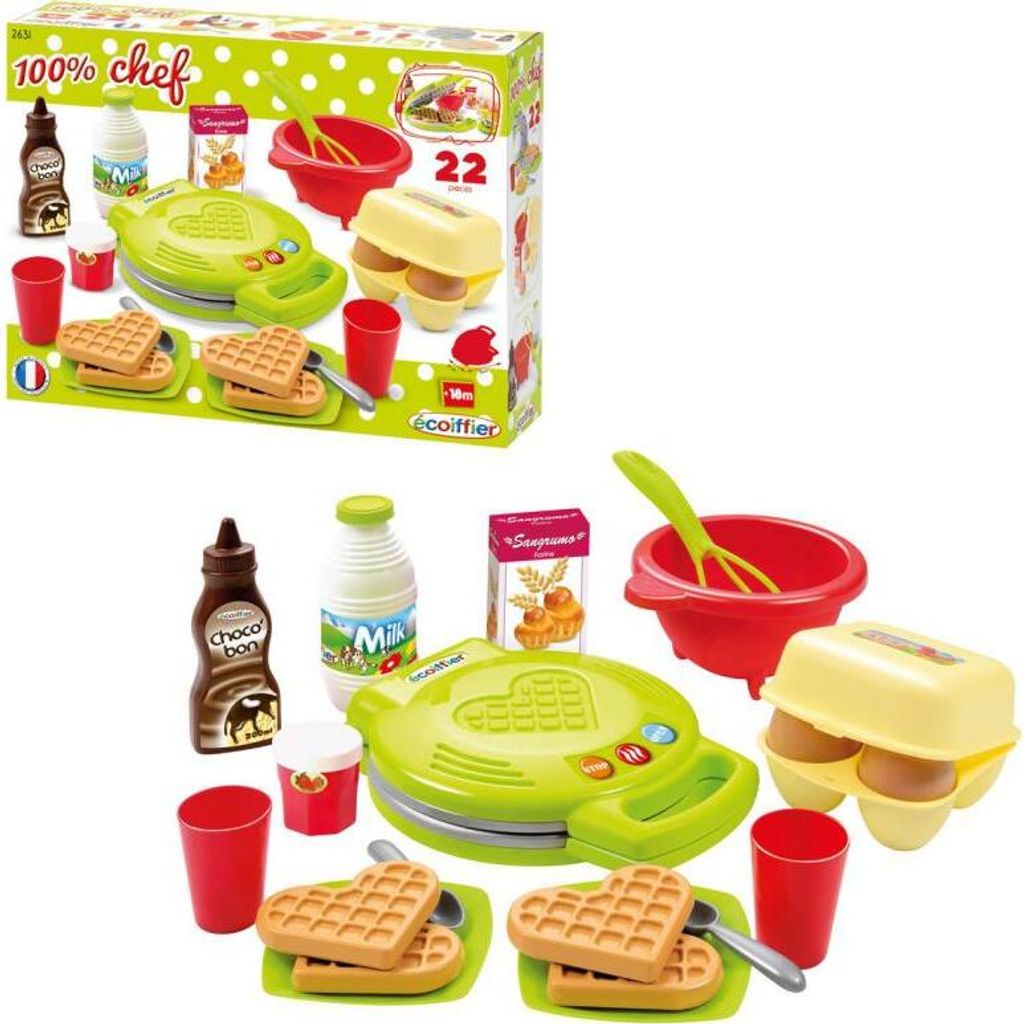 Ecoiffier 100% Chef Waffle Iron, 22dlg. Obrázok produktu 1