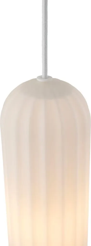 NORDLUX Miella Lustre en Verre Plissé Blanc Ø 100 x 300 mm 25W Design