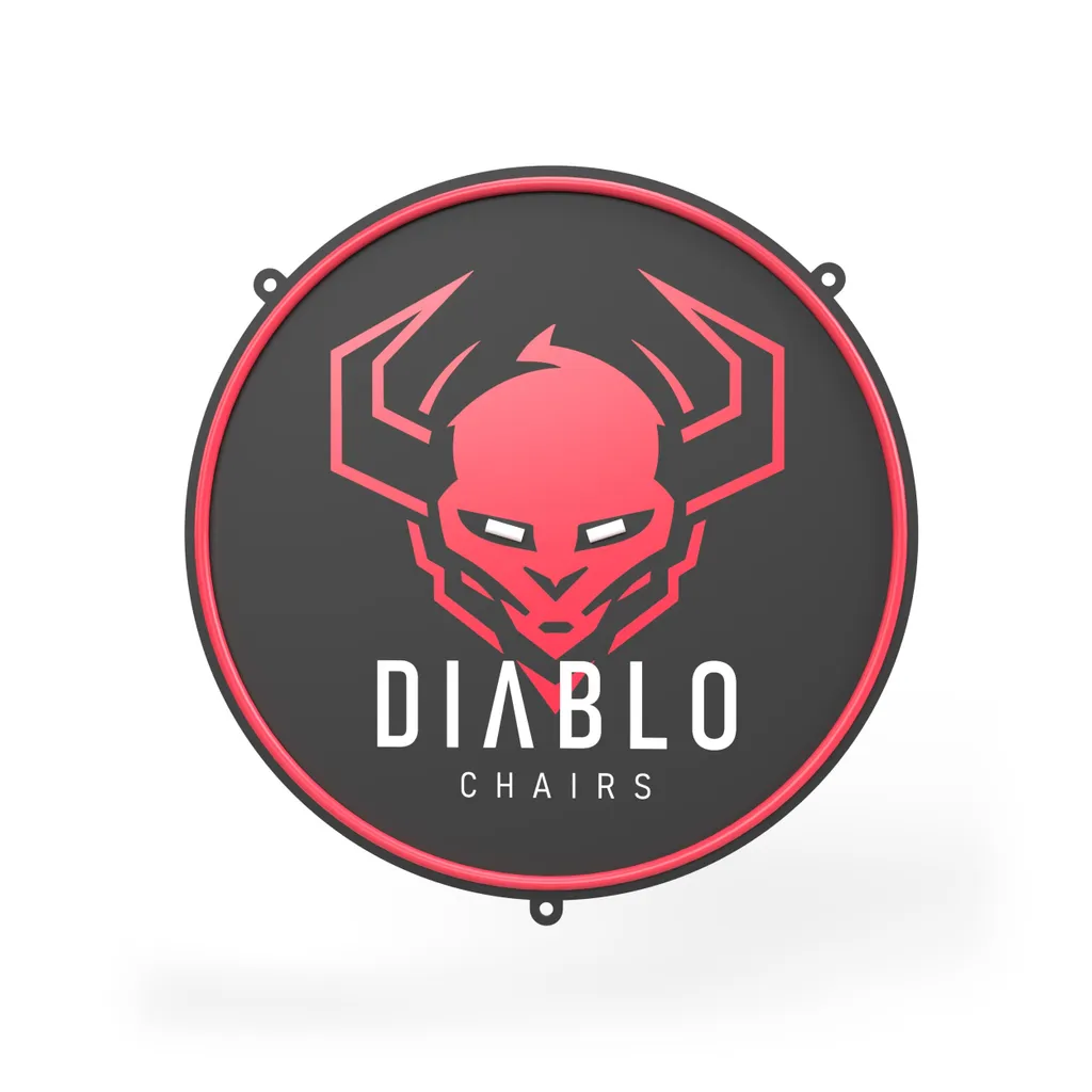 Néon Gaming Diablo LED Ø 54 cm Lumière Rouge Intense et Design Circulaire