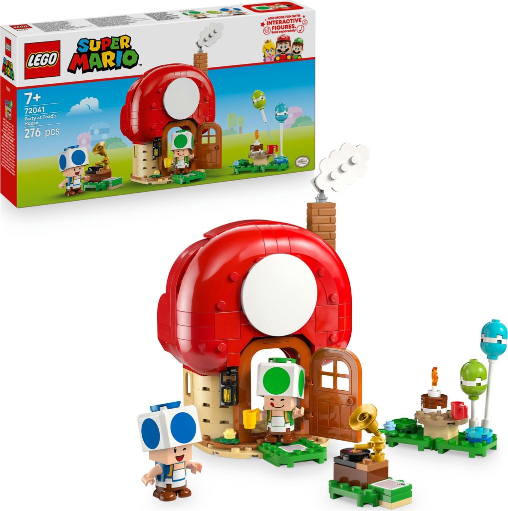 LEGO Super Mario Party bei Toads Haus - Interaktives Set mit 2 Figuren, Küche, Schlafzimmer & Picknicktisch - Kinder Spielset zum Bauen - Gamer Ge...