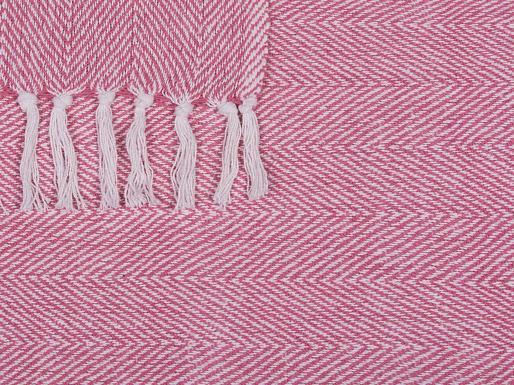 Couverture en coton 130 x 160 Rose Tanger pour vos soirées cocooning