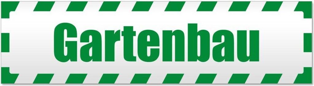Kiwistar Gartenbau gestreift Magnetschild Schild magnetisch - 30cm Grün - Magnetfolie für Auto PKW Kfz