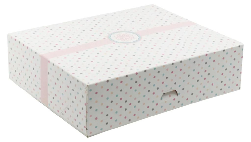 KAPAK 10er Große Keksbox Weiß mit Punkten 25x21x7 cm