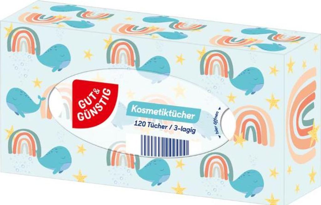 Gut & Günstig 6014933008 Kosmetiktücherbox, 120 Tücher Produktbild 