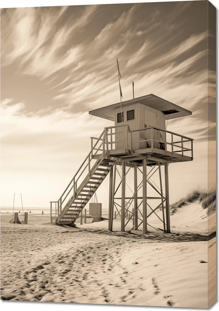 Cadre déco grand format pour mur vide : style bord de mer 70x100 cm