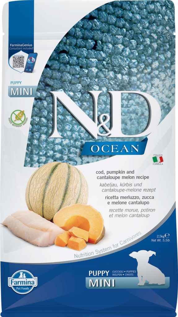Farmina N&D Dog Ocean Cod Pumpkin Melon Puppy Mini 2,5kg Zdjęcie produktu 