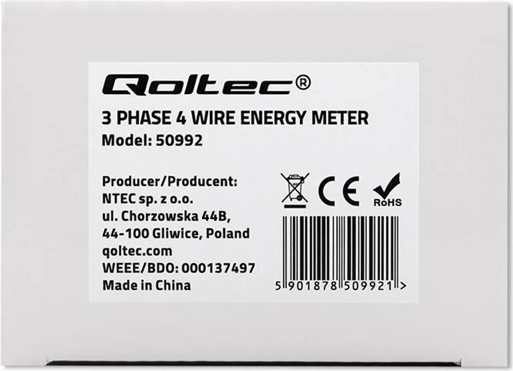 Compteur d'énergie électronique 100A triphasé avec affichage LCD 4P - 15
