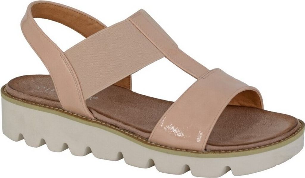 Cipriata - Damen Sandalen mit Keilabsatz "Aladina" DF2322 (39,5 EU) (Nude)