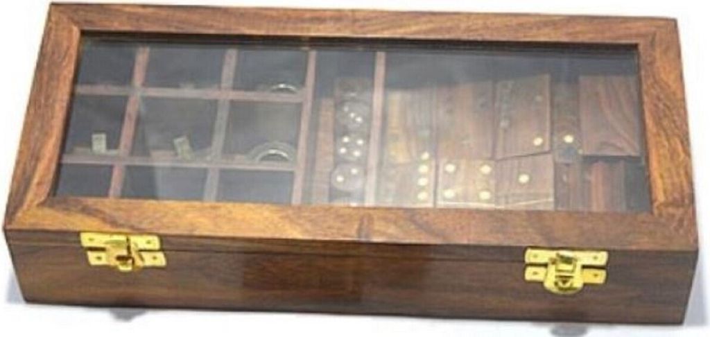 Casa Padrino 2er Holz Knobelspiel Braun 28 x 13 x H. 5 cm - Geduldspiel - Geschicklichkeitsspiel in Holzbox