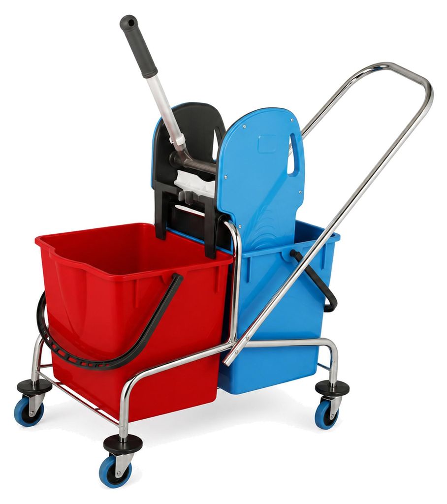 Axis Line Doppelfahrwagen Reinigungswagen 17 Liter Chrom Produktbild 