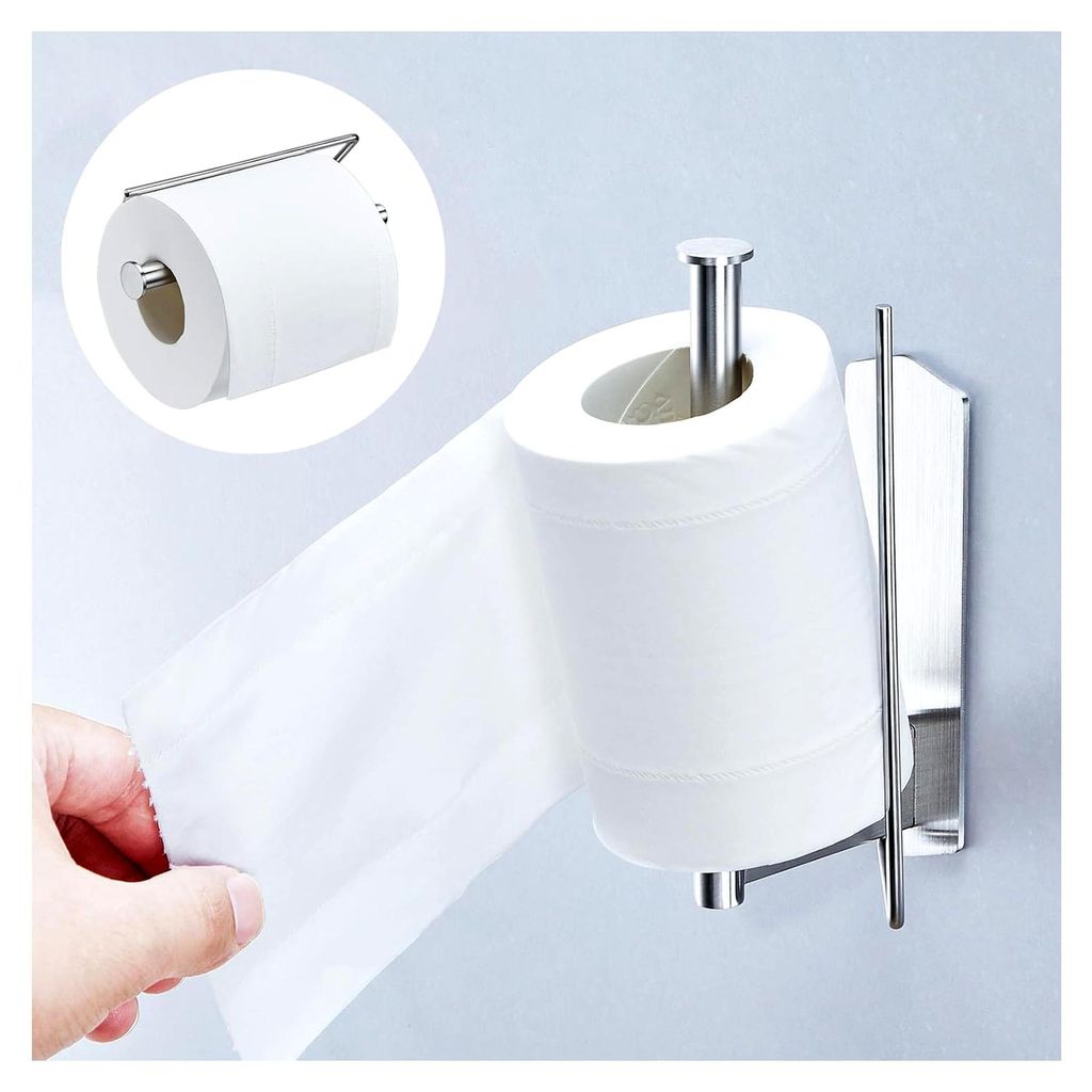 Toilettenpapierhalter ohne Bohren, Klopapierhalter aus Edelstahl, selbstklebende Aufbewahrung für Toilettenpapier, Klorollenhalter für das Badezi...