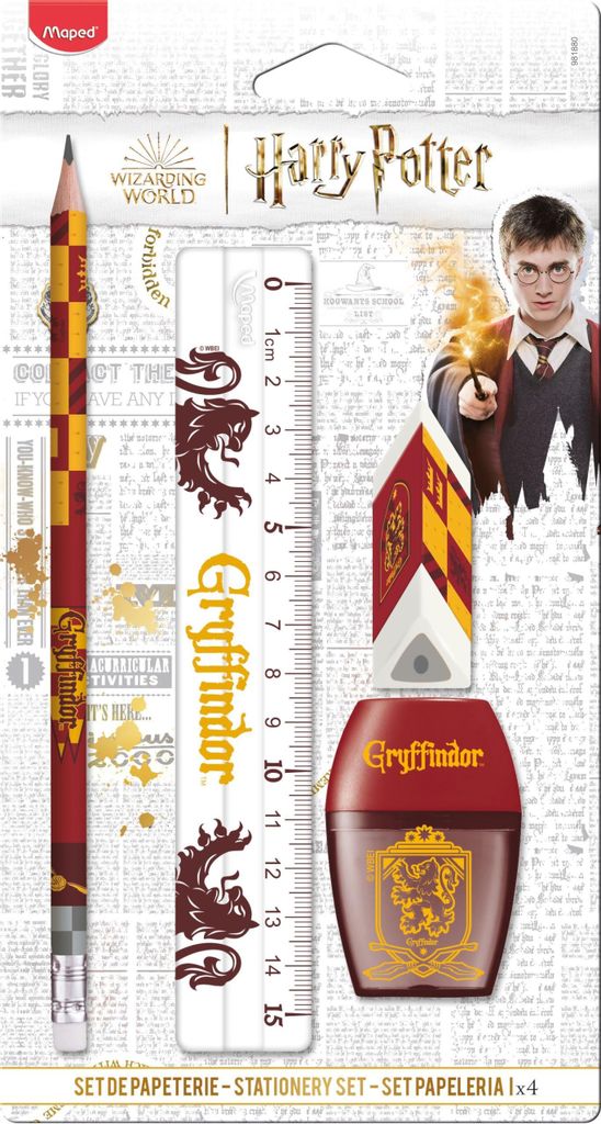 Maped Set d'écriture HARRY POTTER GRYFFINDOR 4 pièces sur Image du produit 