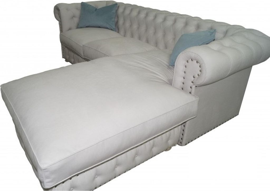 Sofa Samt Ecksofa Chesterfield Textil Stoff Eckcouch Polster Couch Eckgarnitur