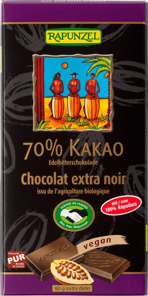 Rapunzel 1430025, dunkle Schokolade, 80 g, 2317 kJ, 559 Produktbild 