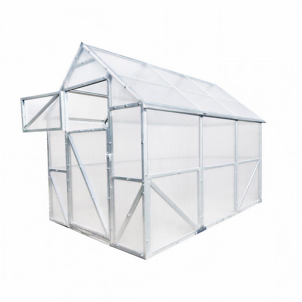 Stahl Gewächshaus Smart 200x900x220 cm mit Hohlkammerplatten 4 mm – Garten- & Tomatenhaus