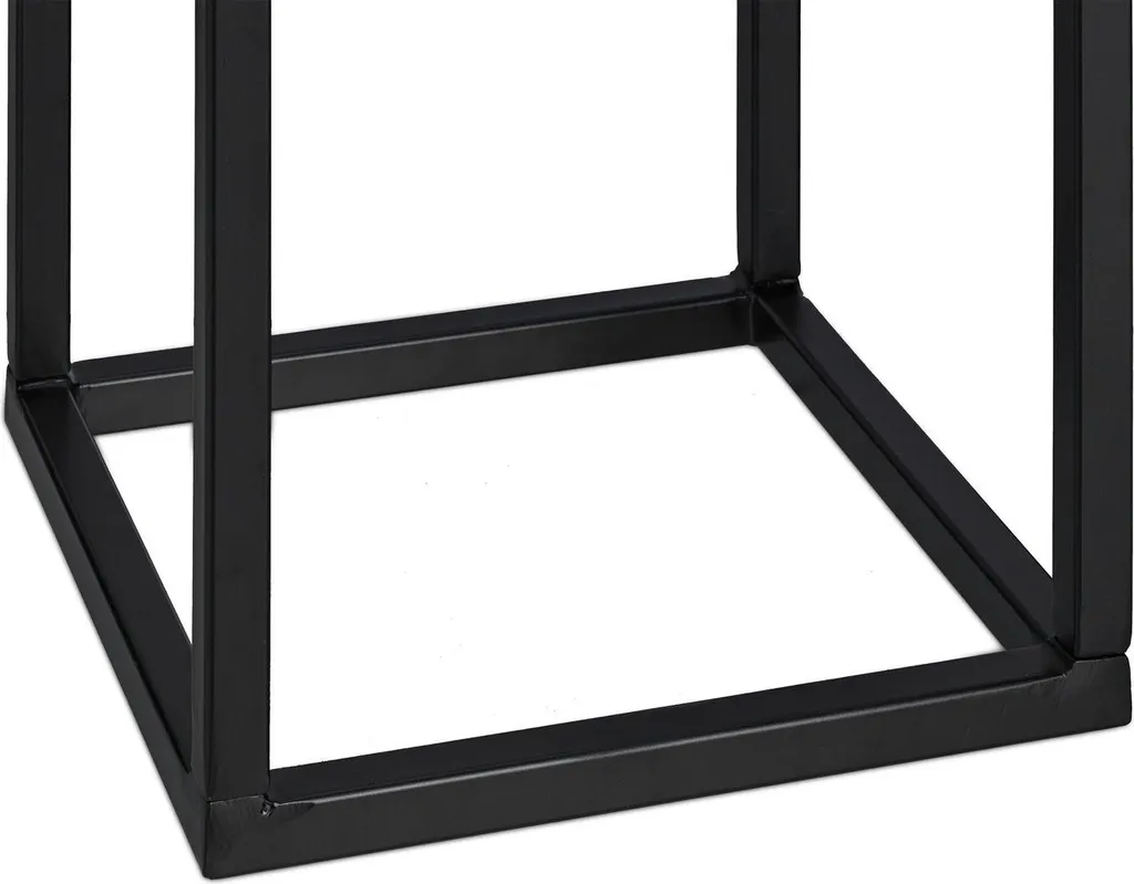 Support bûches robuste en métal noir mat - Rangement stable 40x30 cm - 5
