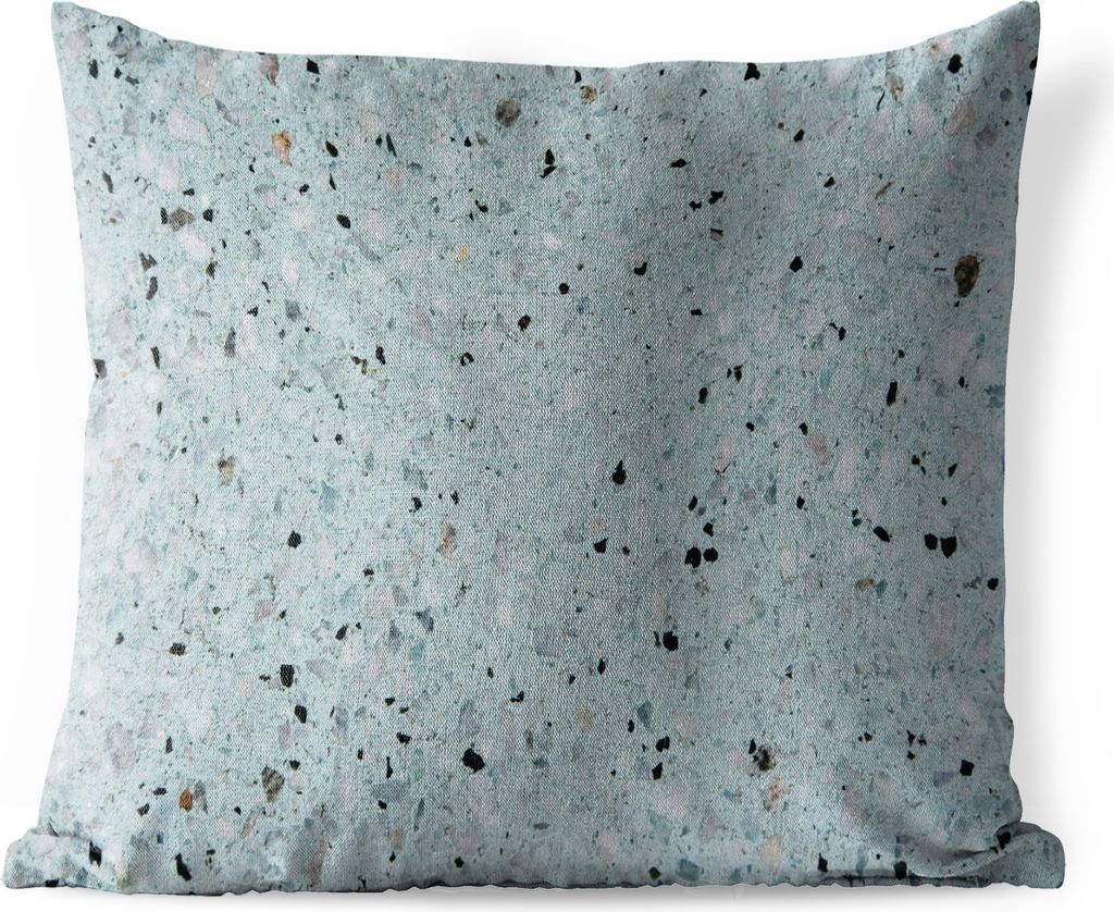 MuchoWow Outdoor Kissen - Marmor - Punkte - Blau - 50x50 cm - Wetterfest - Lounge Kissen - Komfortabel - Kissen mit Bild