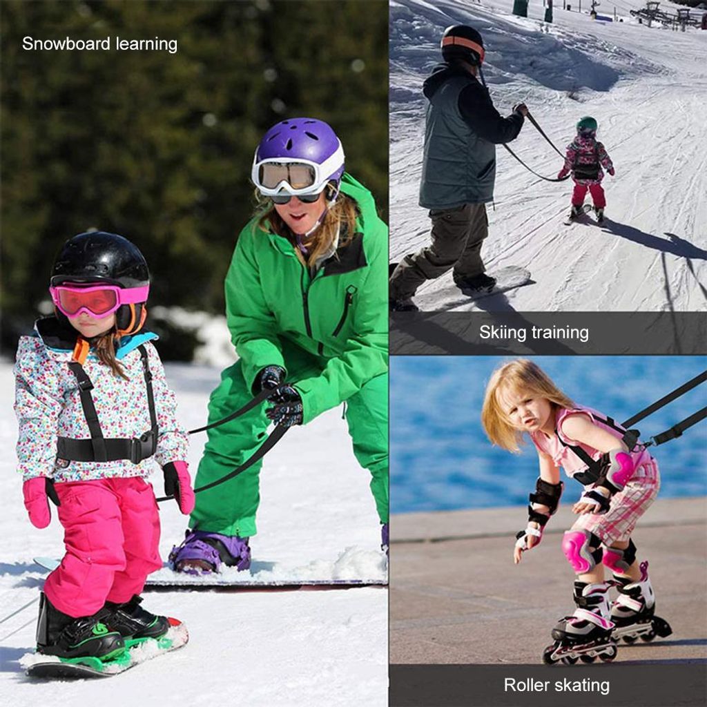 Harnais De Ski Et Snowboard Pour Enfants – Réglable, Poignée De Sécurité, En Nylon Résistant, Débutants