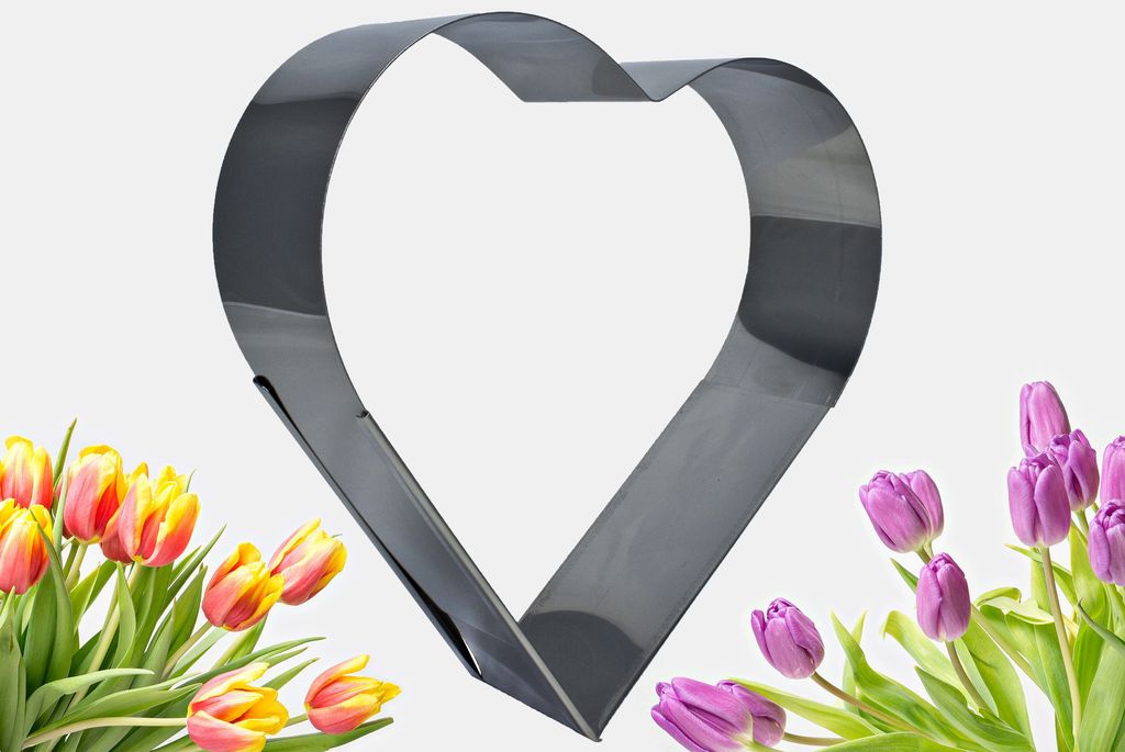 Herz-Backrahmen Herzform Tortenring Hochzeit Muttertag Edelstahl ausziehbar bis ca. 28cm
