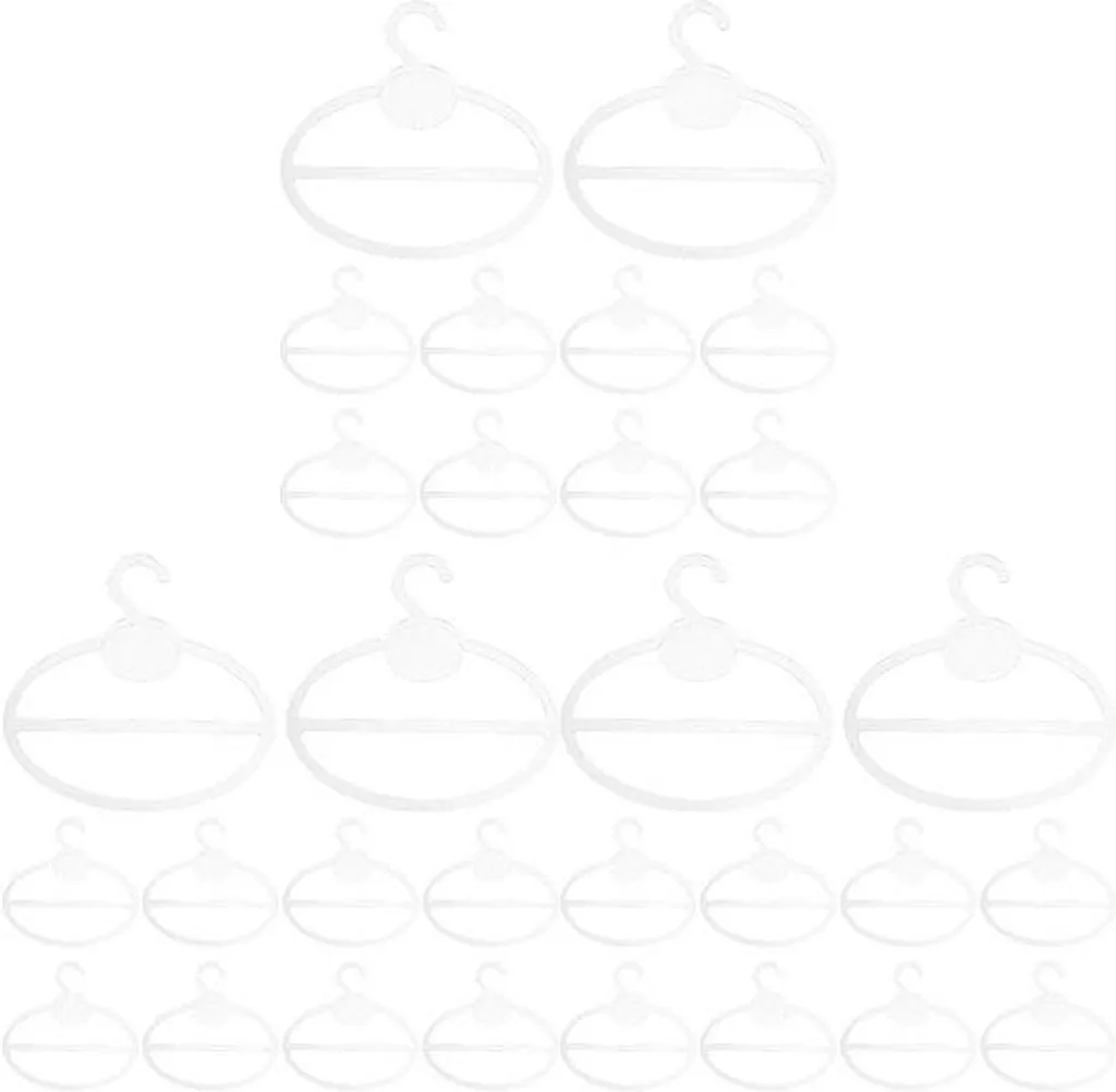 Lot de 30 crochets à vêtements modulables en plastique blanc standard