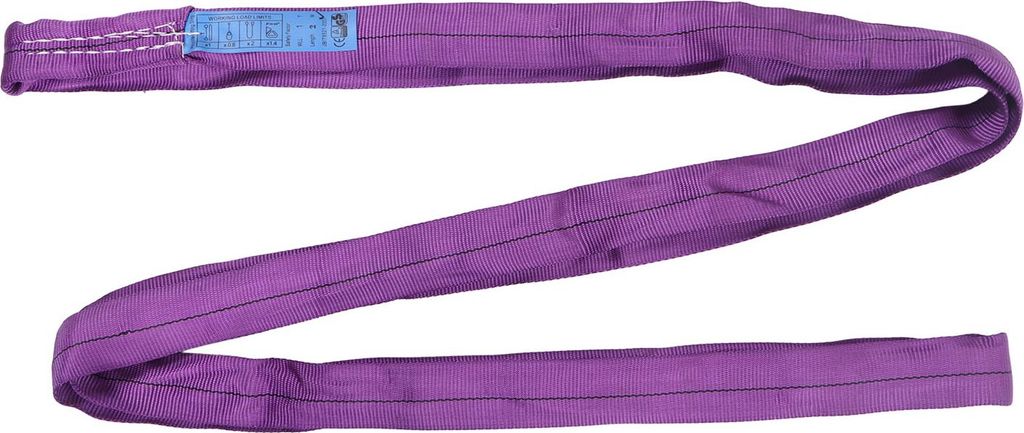 Flexibler, violetter Polyester-Hebegurt, 1 t Tragkraft (2205 lb), 2 m Länge (6,56 ft), zum Heben, Abschleppen und Tragen.