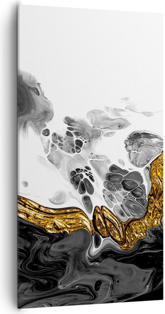 Bild auf Leinwand - Leinwandbild - Einteilig - Abstraktion verschüttet Kontrast - 65x120cm - Wand Bild - Wanddeko - Wandbilder - Leinwanddruck - B...