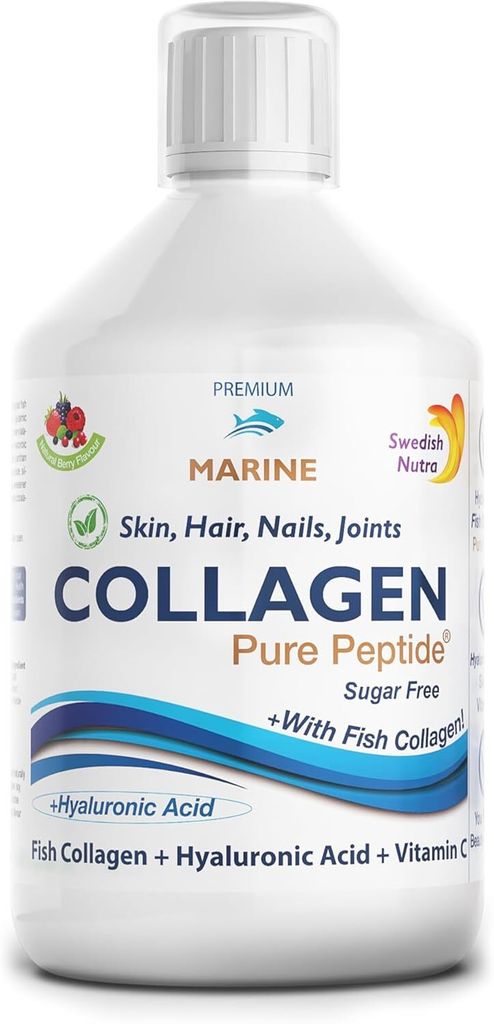 Swedish Nutra Flssiges Marine Collagen 500 ml - Vitamin C - Anti-Aging - Anti-Falte