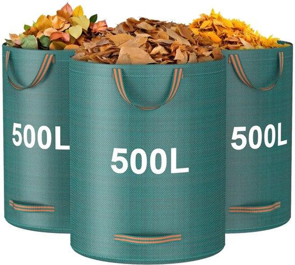 Grand sac de jardinage 500 litres réutilisable et robuste avec poignées