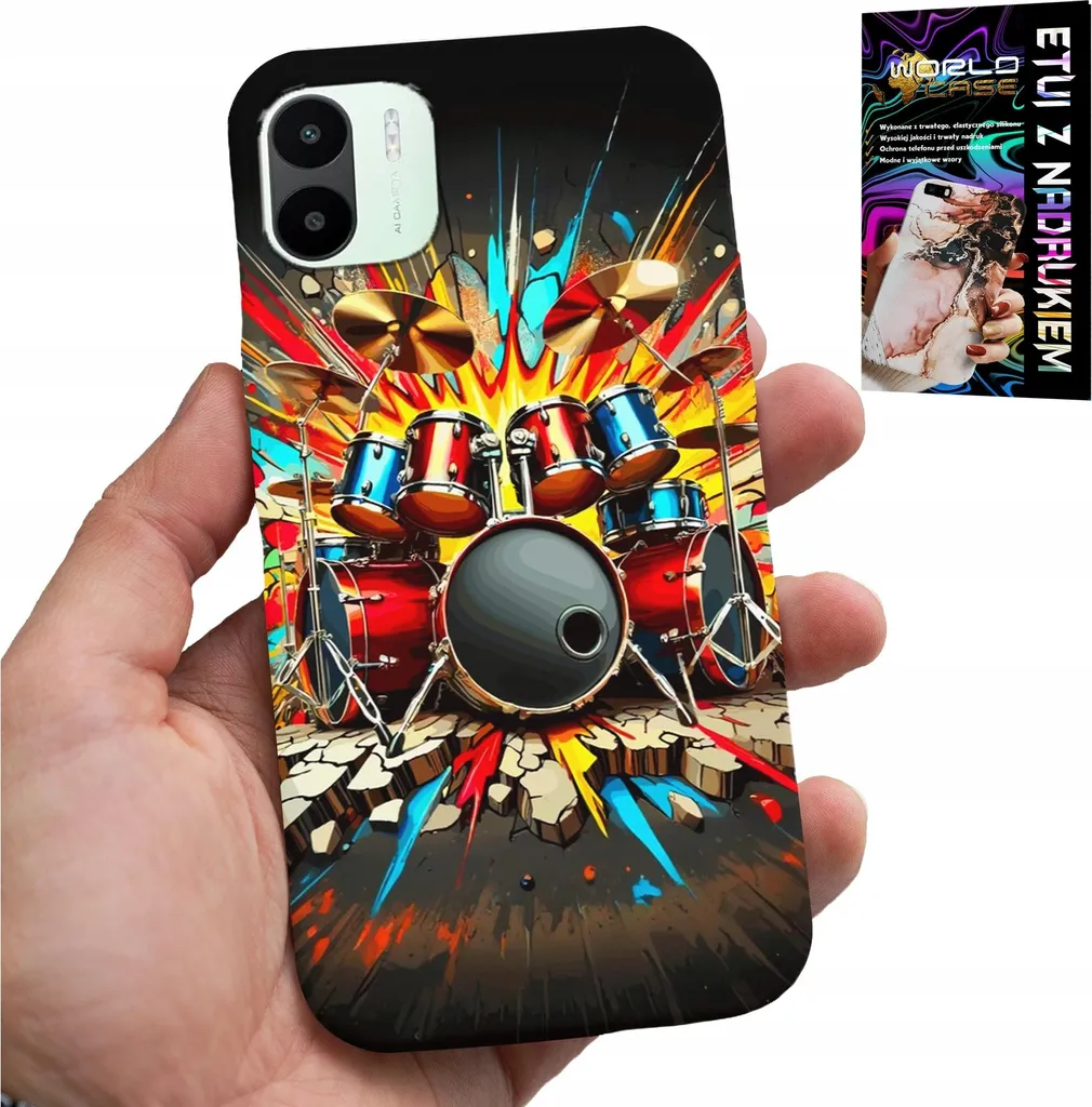 Xiaomi Redmi A1 Cover Rock Drums - Custodia Foil Rock & Roll Anti-Urto
