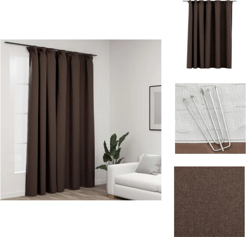 Tenda Oscurante vidaXL Effetto Lino Talpa 290x245 cm con Ganci