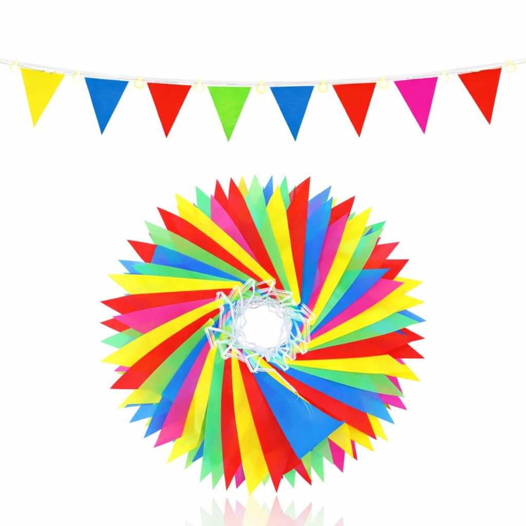 100 mètres de guirlande de fanions multicolores - Guirlande Image du produit 