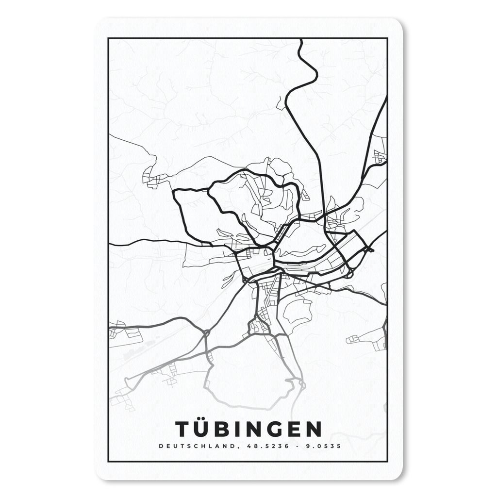 MuchoWow Mauspad Mousepad Tübingen - Karte - Stadtplan 18x27 cm - Mousepads - Maus Mat - Pad - Mausunterlage