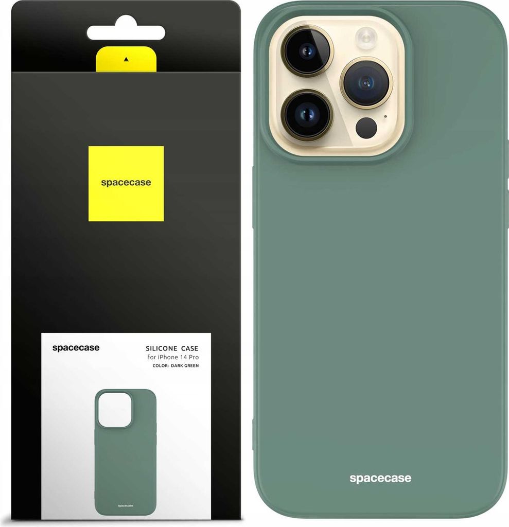 Spacecase Silikonhülle iPhone 14 Pro Max dunkelgrün