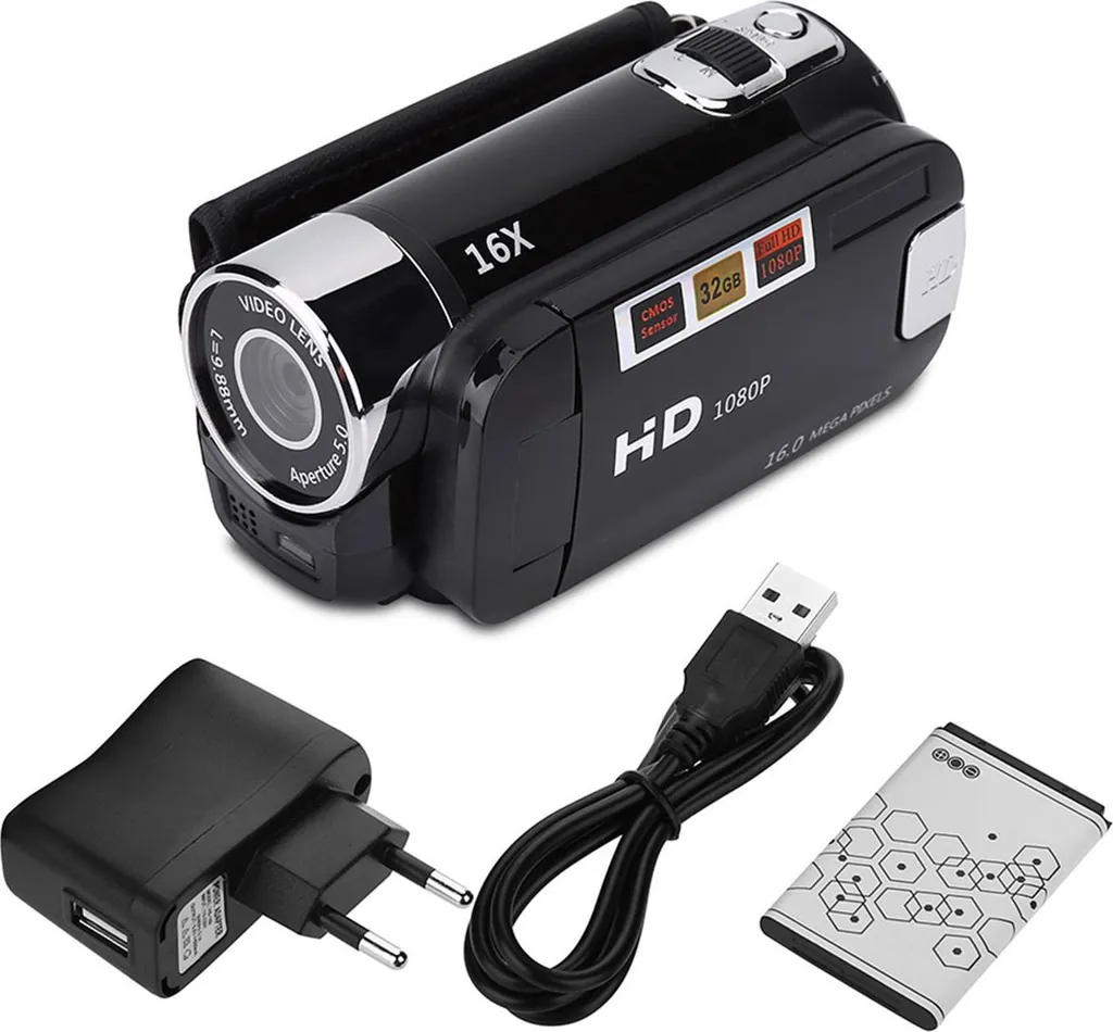 Caméscope Full HD 16x zoom numérique avec écran rotatif 270 degrés DV