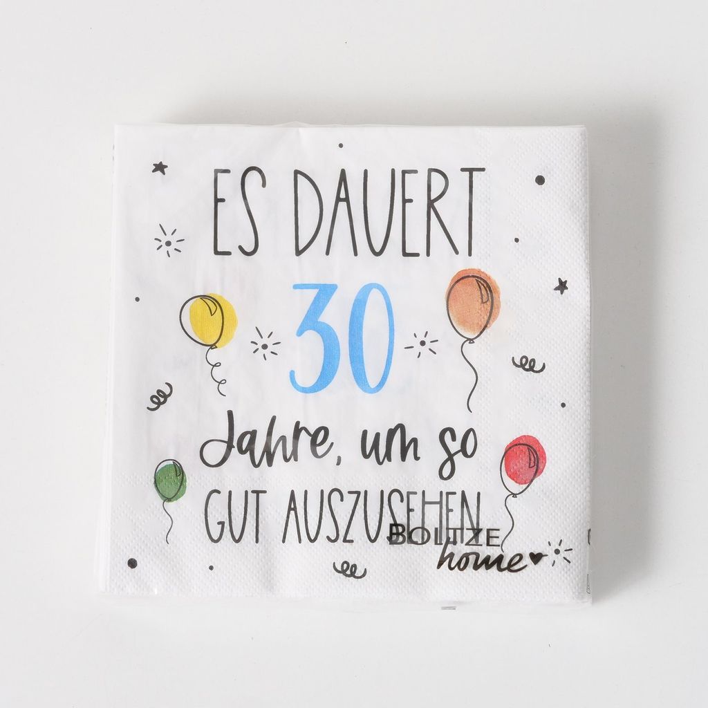 Boltze Servietten für die Feier zum 30. Geburtstag, Party Produktbild 