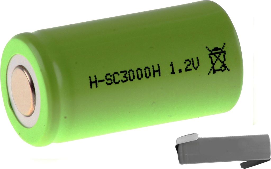 Mexcel Akku Sub-C 1,2V / 3000mAh NS3000SCHT Hochtemperatur NiMh Lötfahne Z