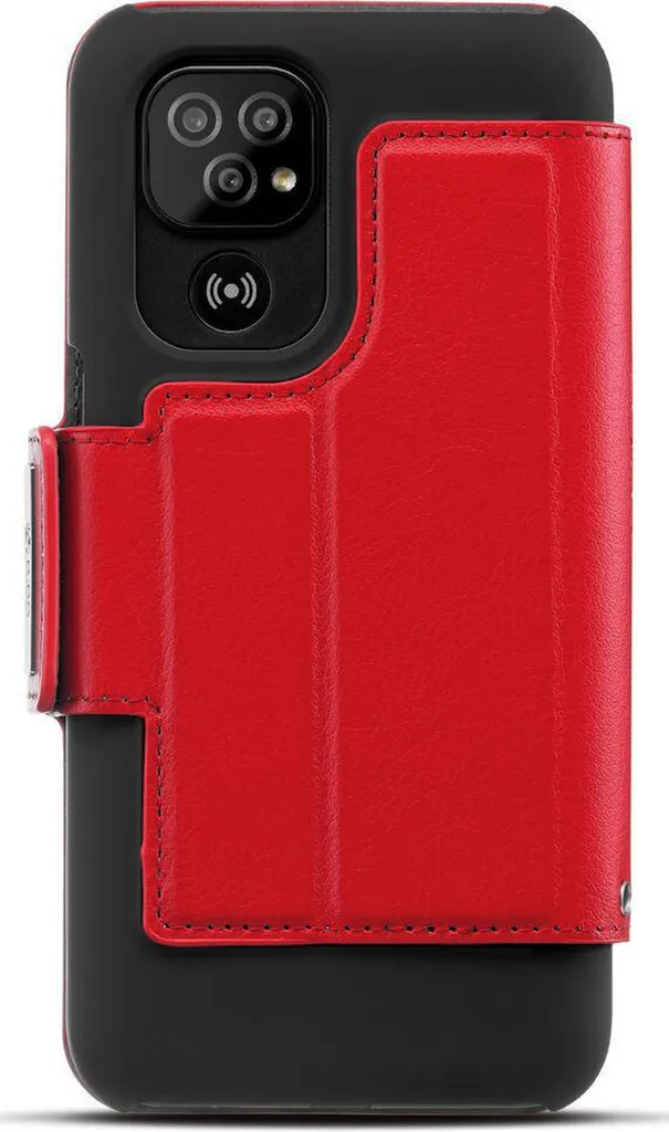 Rosso Premium Retro Stand Portafoglio TPU Silicone Caso per Doro 8100