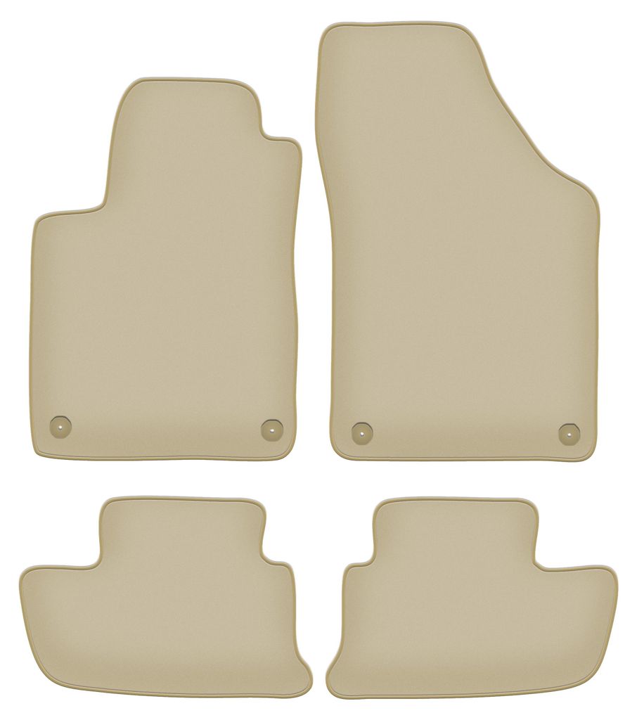 Velours-Fußmatten PREMIUM beige passend für Peugeot RCZ (2010-2015, Coupe) – mit Befestigungen – passgenau