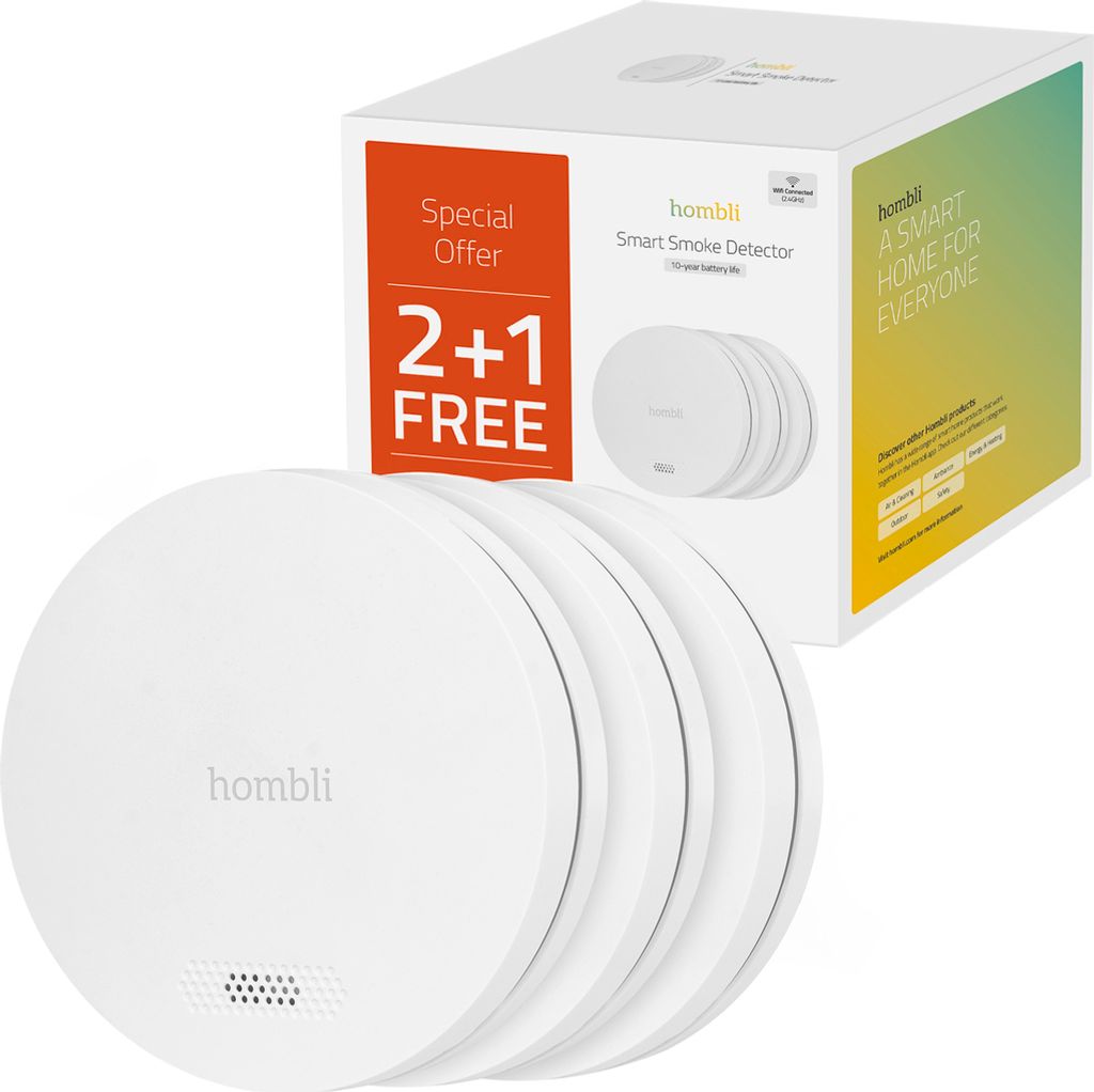 Hombli smarter Rauchmelder weiß (2+1 Promo Pack)